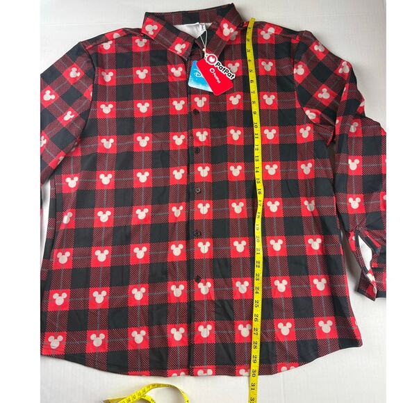 Disney Patpat Mickey Mouse Men's XXL Red Long Sleeve Shirt - Picture 4 of 10